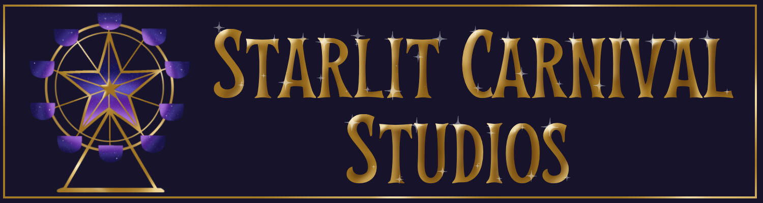 Starlit Carnival Studios Starlit Carnival Studios Name and Logo of a ferris wheel with a star in the center